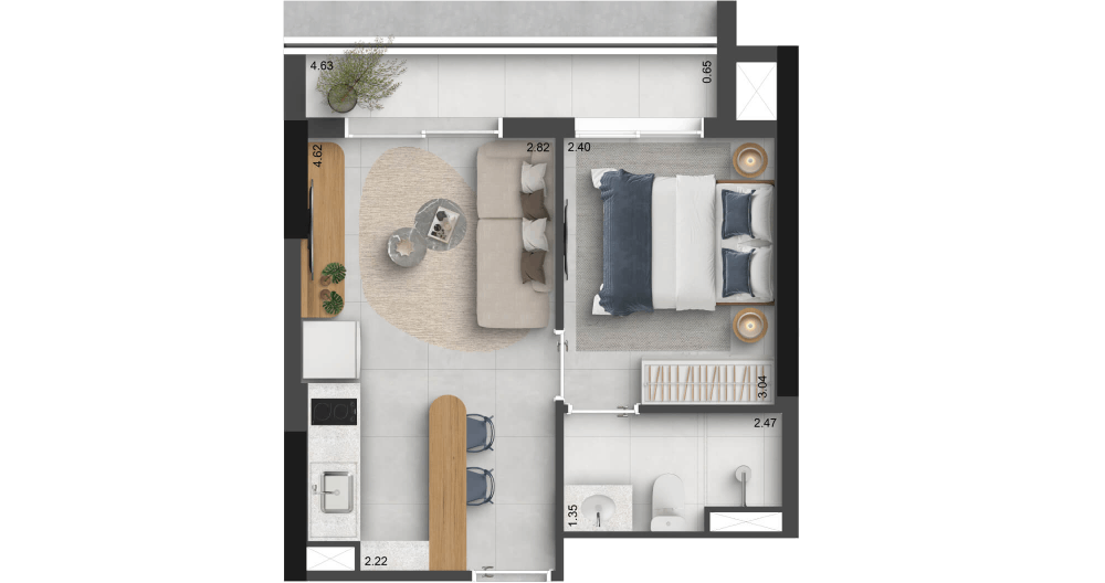 35 M² | 1 DORM. COM VAGA*